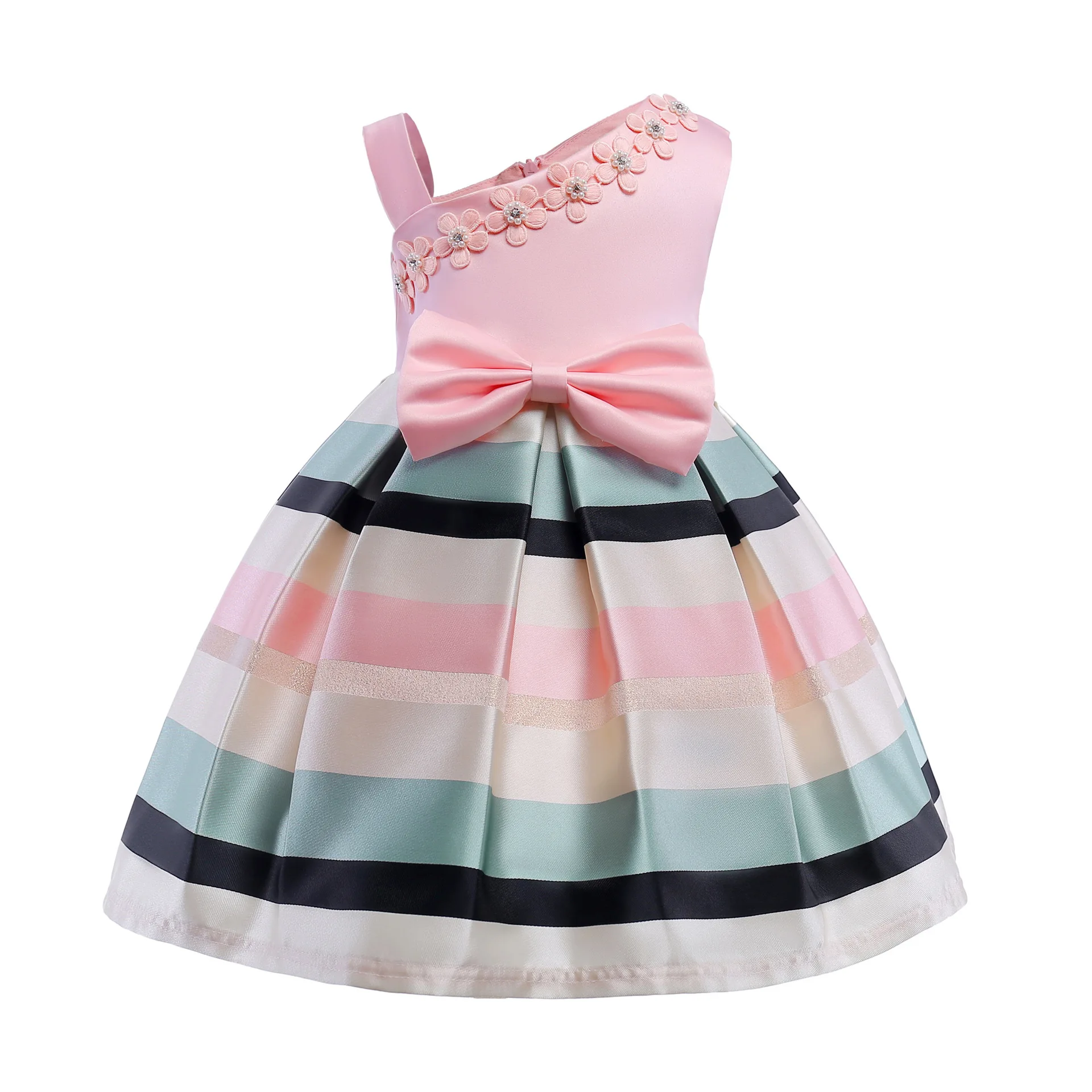 KZT2140 Spring and summer new elegant kids party bow tutu skirt single shoulder strap girls stripe pearl flower children dresses
KZT2140 Spring and summer new elegant kids party bow tutu skirt single shoulder strap girls stripe pearl flower children dresses