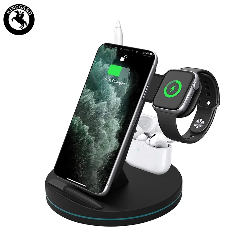 2021 Kinggard 3 IN 1 15W 10w Qi round bottom wireless charger new 3 in 1 qi fast wireless charger dock, Black
2021 Kinggard 3 IN 1 15W 10w Qi round bottom wireless charger new 3 in 1 qi fast wireless charger dock, Black