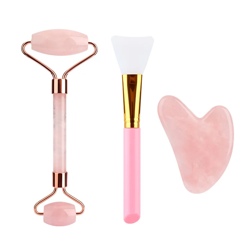 Dongling jade roller scraping mask brush three sets of jade beauty massage set cross border jade roller set.
Dongling jade roller scraping mask brush three sets of jade beauty massage set cross border jade roller set.