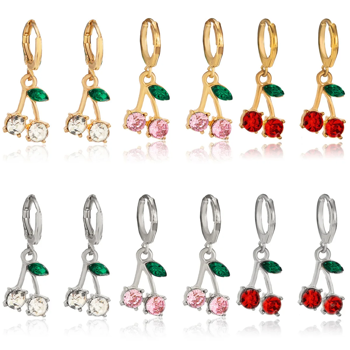 Best Selling New Red Cherry Earrings Zircon 18k Gold Plated Women Huggies Earring, Gold, silver, rose gold
Best Selling New Red Cherry Earrings Zircon 18k Gold Plated Women Huggies Earring, Gold, silver, rose gold