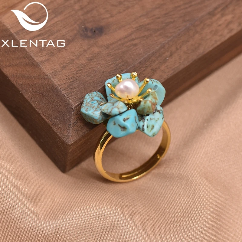 Natural Freshwater Pearl Turquoise Flower Shape Ring Retro Exquisite Gifts For Women Birthday Handmade Jewelry
Natural Freshwater Pearl Turquoise Flower Shape Ring Retro Exquisite Gifts For Women Birthday Handmade Jewelry