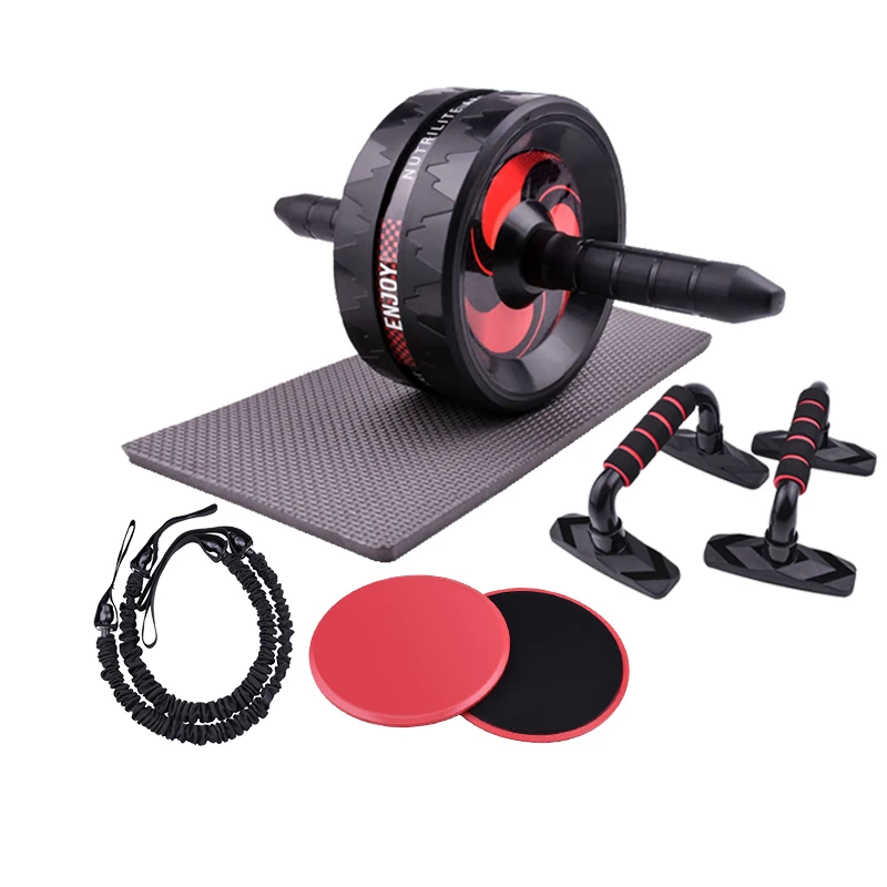 Factory wholesale new AB roller kit With kneeling pad Push-up stand Resistance band, Red-black
Factory wholesale new AB roller kit With kneeling pad Push-up stand Resistance band, Red-black