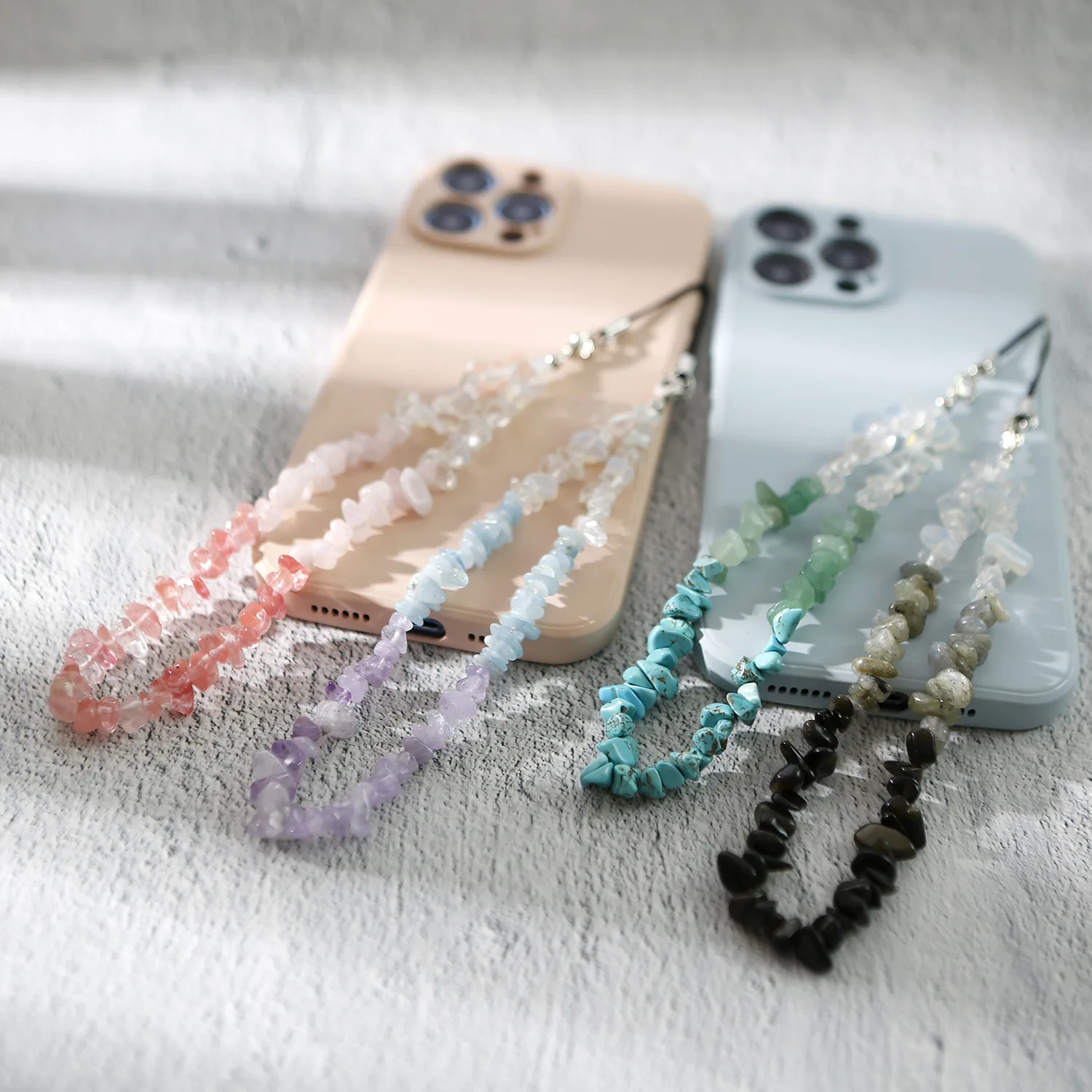 Wholesale Gravel Stone Phone Strap Gemstone Key Chain Handmade Personalized Natural Crystal Mobile Phone Lanyard
Wholesale Gravel Stone Phone Strap Gemstone Key Chain Handmade Personalized Natural Crystal Mobile Phone Lanyard