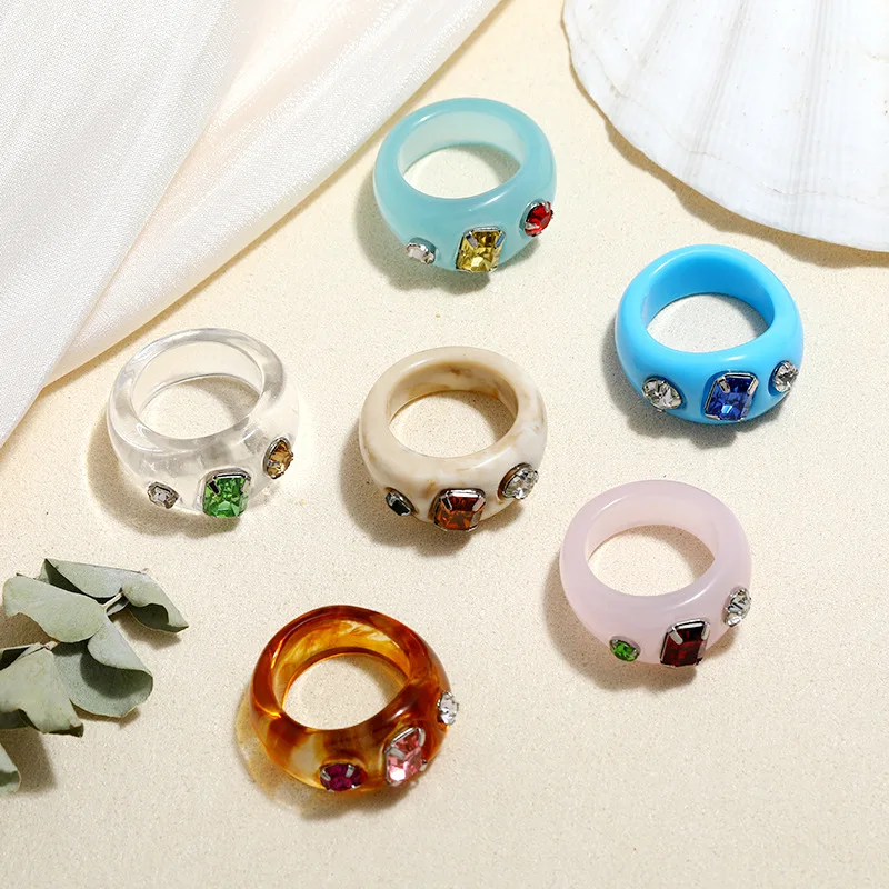 Fashion Sweet No Fade Multicolor Stone Acrylic Resin Chunky Finger Rings Acrylic Colorful Rings for Girls women
Fashion Sweet No Fade Multicolor Stone Acrylic Resin Chunky Finger Rings Acrylic Colorful Rings for Girls women