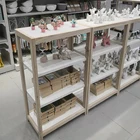 Middle wooden shelves with white layers for promotion