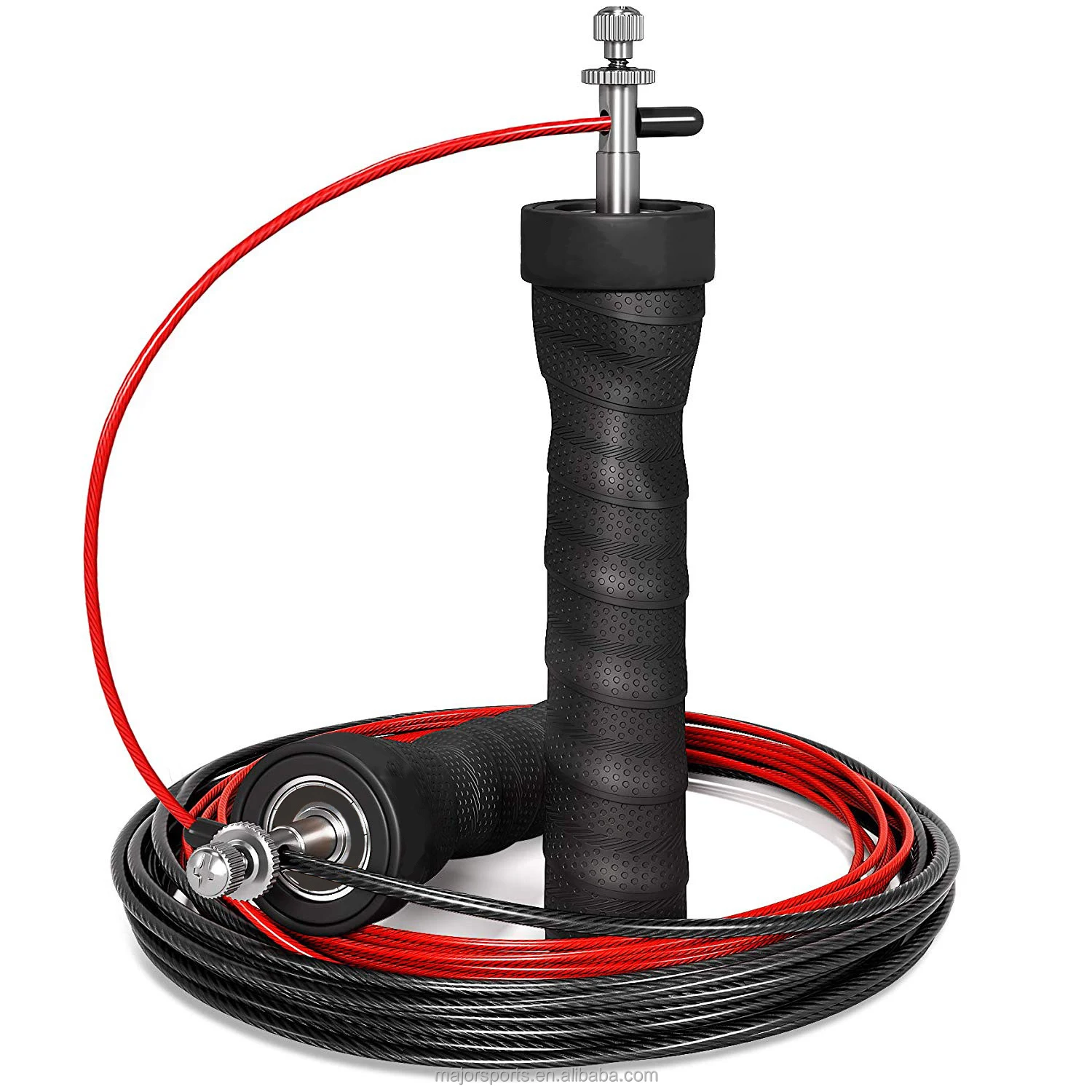 Non-slip and sweat-absorbing handle fitness skipping rope high speed PVC steel wire jump rope adjustable length jump ropes, Black
Non-slip and sweat-absorbing handle fitness skipping rope high speed PVC steel wire jump rope adjustable length jump ropes, Black