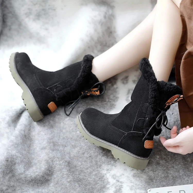 New Arrival Warm Suede Ladies winter wholesale popular women outdoor short boots flat shoes for women, White black
New Arrival Warm Suede Ladies winter wholesale popular women outdoor short boots flat shoes for women, White black
