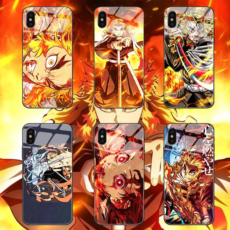 Japanische Anime Demon Slayer Glas Handy Hülle Für Iphone 12 11 Pro Max