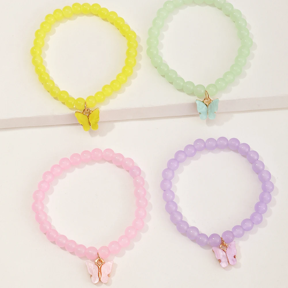4Pcs/set Y2K Fashion Jewelry Cartoon Colorful Butterfly Bracelet Stretch Beaded Bracelets For Girls
4Pcs/set Y2K Fashion Jewelry Cartoon Colorful Butterfly Bracelet Stretch Beaded Bracelets For Girls