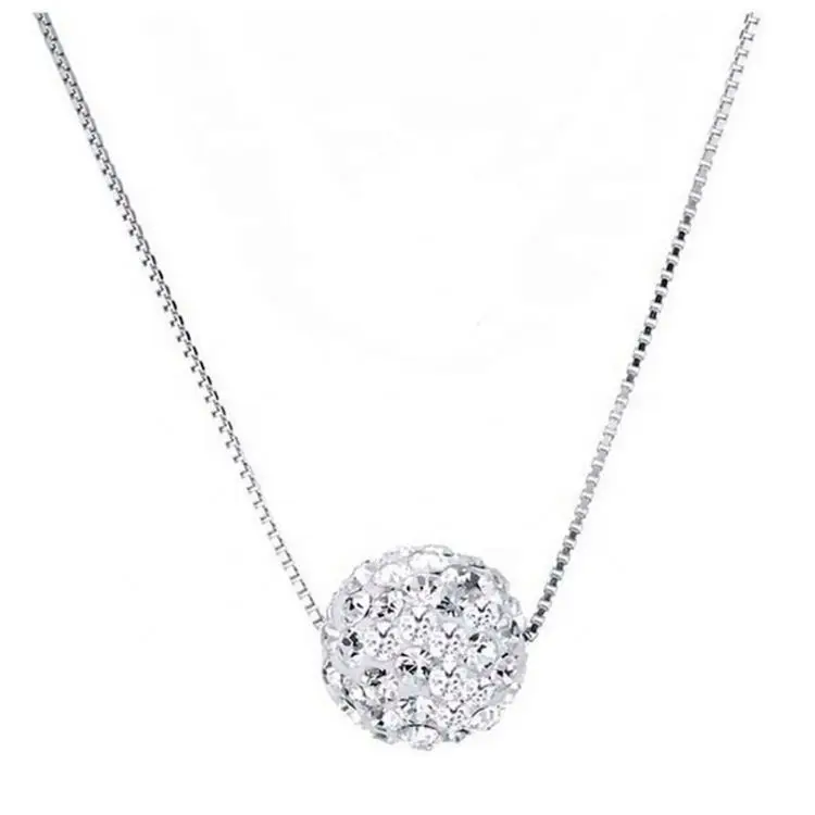 Spherical Diamond Pendant Women's Necklace Fashion Classic Transfer Bead Necklace, Silver
Spherical Diamond Pendant Women's Necklace Fashion Classic Transfer Bead Necklace, Silver