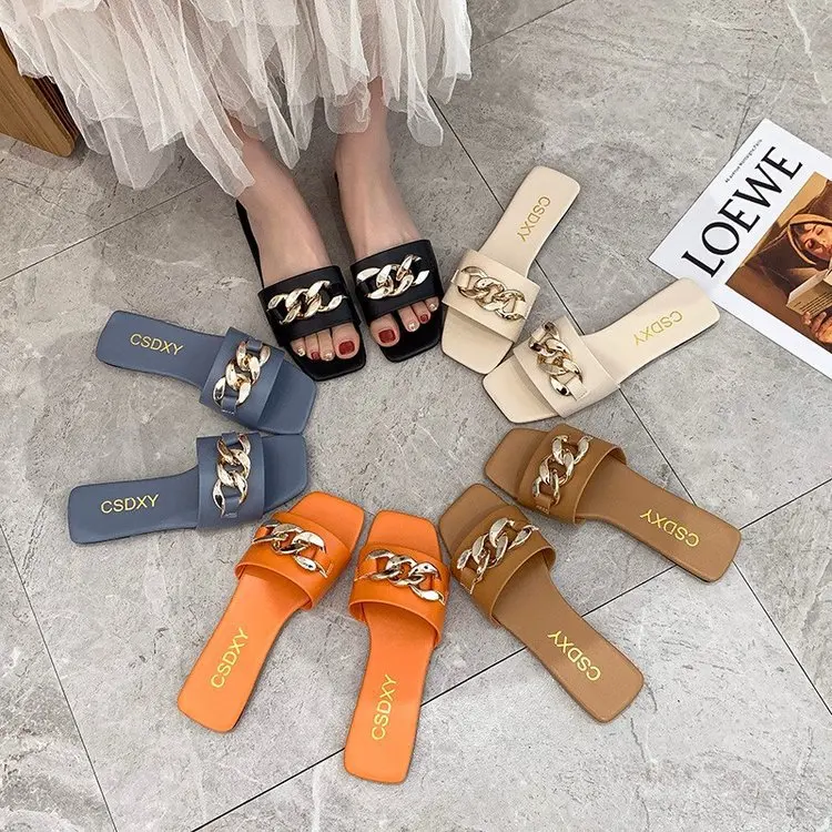 Hot selling women chain comfortable open toe slide sandals multi-colors plain PU leather flat slipper, Black blue orange khaki beige
Hot selling women chain comfortable open toe slide sandals multi-colors plain PU leather flat slipper, Black blue orange khaki beige