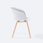 Best selling plastic hotel chair with solid wood legs