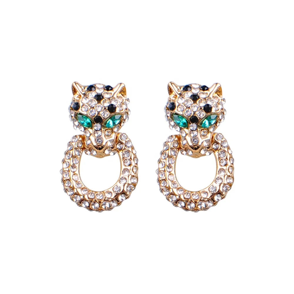 Factory wholesale womens punk leopard animal shiny rhinestone gold plated alloy stud earrings jewlery
Factory wholesale womens punk leopard animal shiny rhinestone gold plated alloy stud earrings jewlery