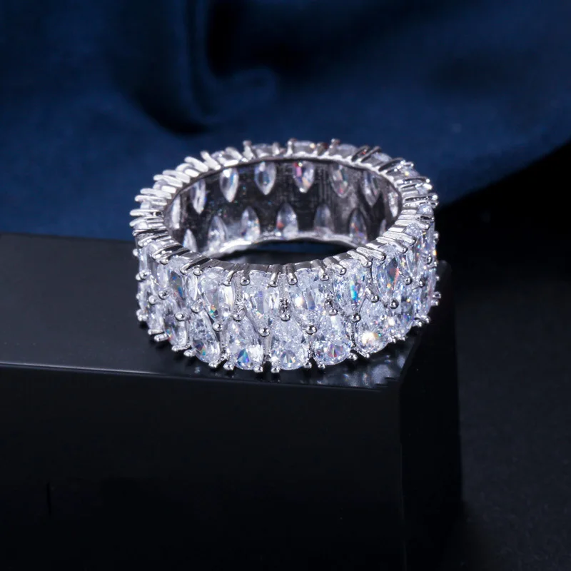 Jachon New fashion atmosphere double drainage drop ring 3A zircon super flash ring ornaments, As picture
Jachon New fashion atmosphere double drainage drop ring 3A zircon super flash ring ornaments, As picture