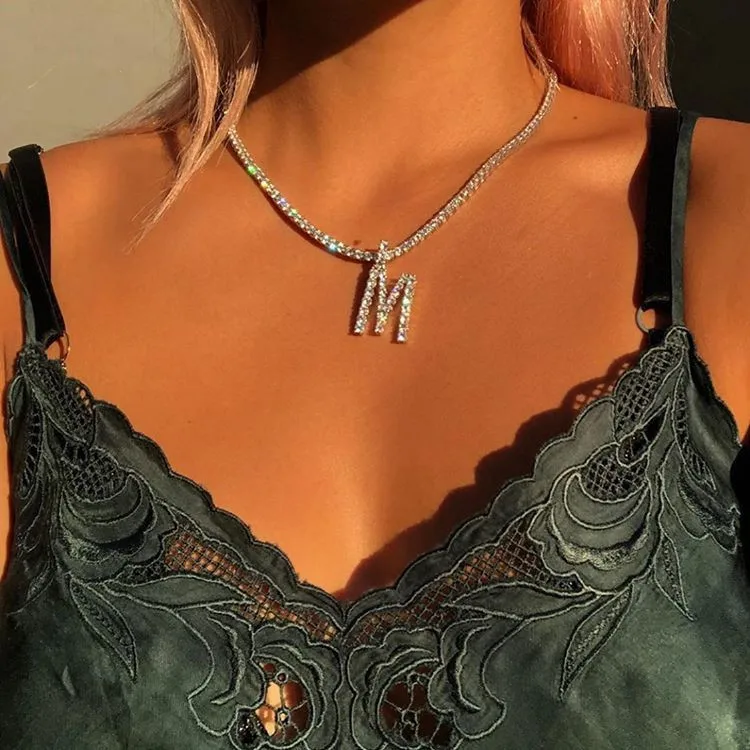 Best Selling Custom fashion A to Z rhinestone diamond initial letter pendant choker necklace, Gold, silver
Best Selling Custom fashion A to Z rhinestone diamond initial letter pendant choker necklace, Gold, silver