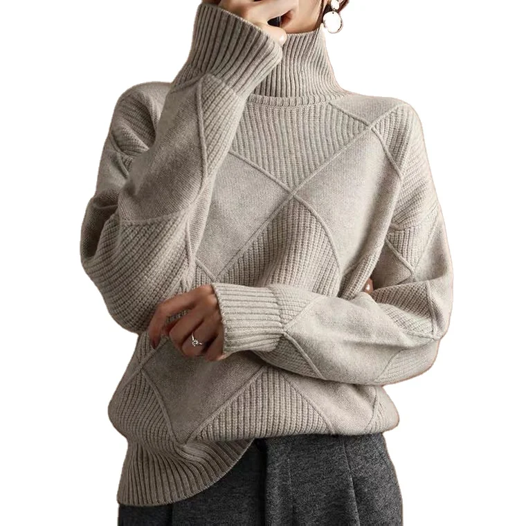 Women's Autumn And Winter High Neck Sweater New Solid Color Pullover Loose Knit Bottomed Sweater
Women's Autumn And Winter High Neck Sweater New Solid Color Pullover Loose Knit Bottomed Sweater