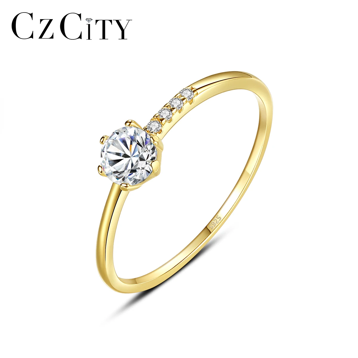 CZCITY 14K Gold Plated Silver Cubic Zirconia Diamond Engagement Ring 925 Sterling Wedding Rings for Women Jewelry
CZCITY 14K Gold Plated Silver Cubic Zirconia Diamond Engagement Ring 925 Sterling Wedding Rings for Women Jewelry