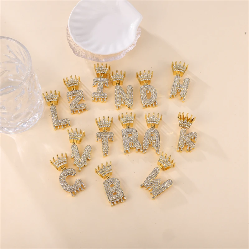 New Wholesale Custom Name Jewelry Crown Buckle Ice Crystal Cubic Zirconia Gold Plated Alphabet Initial Necklace Women
New Wholesale Custom Name Jewelry Crown Buckle Ice Crystal Cubic Zirconia Gold Plated Alphabet Initial Necklace Women