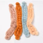 Fur Faux Rabbit Fur Scarf Ladies Winter Cute Fur Ball Simple Warm Scarf HY080203
