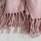 100% Acrylic Pashmina Plaid Shawls Women Hijab