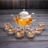HOT SALES 4pcs heat resistant borosilicate glass tea set with sauce
