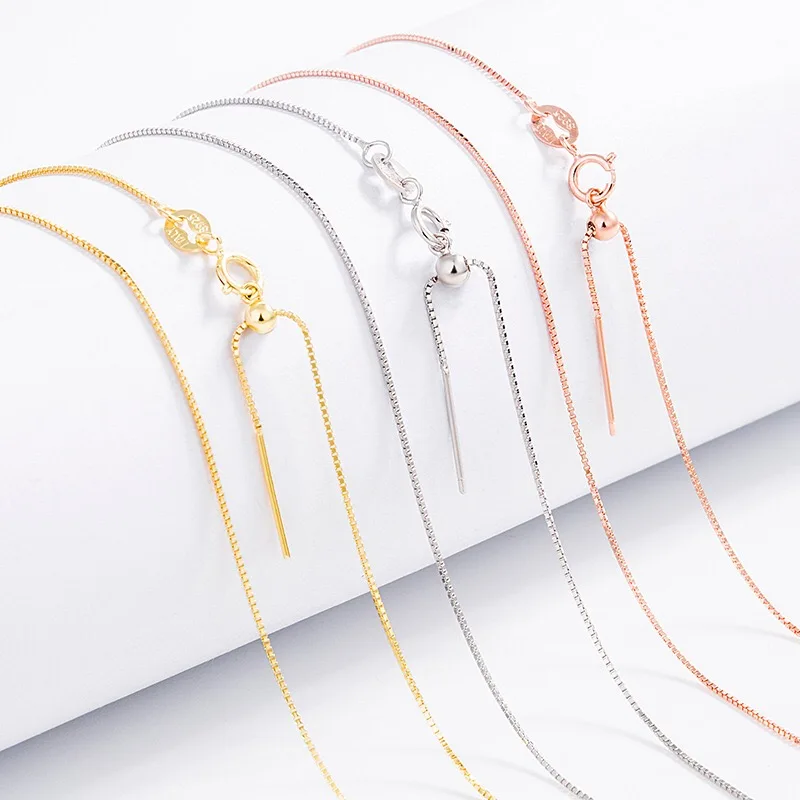WHOLESALE 18-22 inch S925 Sterling Silver 0.65 MM box chain with pin and ball choker necklace,gold DIY Accessories, 18 k gold and white gold, rose gold
WHOLESALE 18-22 inch S925 Sterling Silver 0.65 MM box chain with pin and ball choker necklace,gold DIY Accessories, 18 k gold and white gold, rose gold