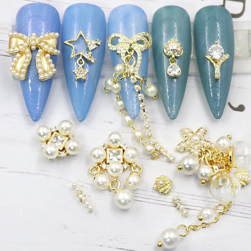Luxury Nail Art Charm Cubic Zircon Nail 3D Diamond Gold Plated Pearl Love Knot Nail Sticker DIY Art Decoration Finger Jewelry, Colorful
Luxury Nail Art Charm Cubic Zircon Nail 3D Diamond Gold Plated Pearl Love Knot Nail Sticker DIY Art Decoration Finger Jewelry, Colorful
