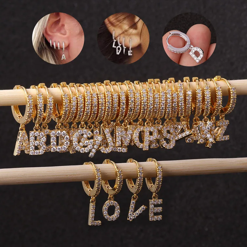 26 English Letters Zircon Ear Piercing Earring for Women Initial Ear Buckle Creative Joker Earring Cartilage Jewelry, Gold, silver
26 English Letters Zircon Ear Piercing Earring for Women Initial Ear Buckle Creative Joker Earring Cartilage Jewelry, Gold, silver