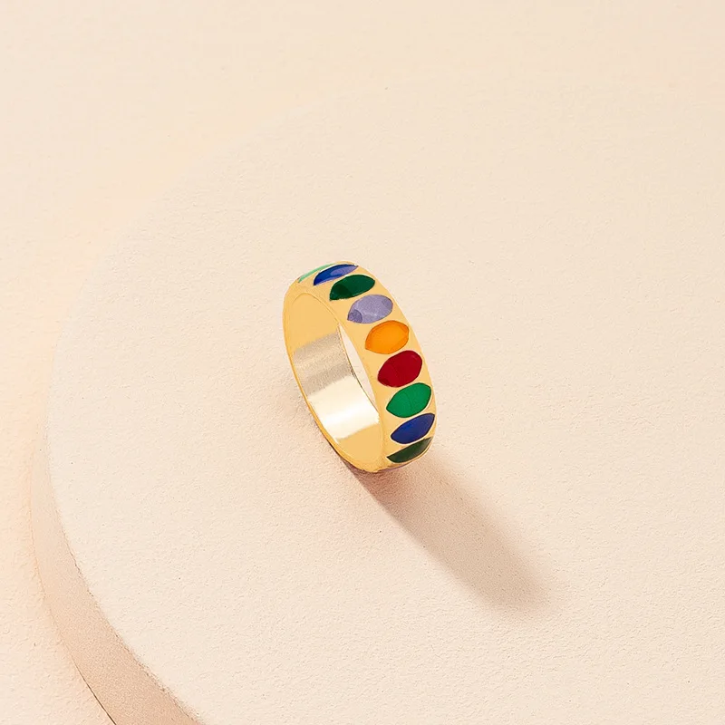 Amazon Best Selling Colorful Oil Drip Band Rings Multi Color Enamel Geometric Rings For Women
Amazon Best Selling Colorful Oil Drip Band Rings Multi Color Enamel Geometric Rings For Women