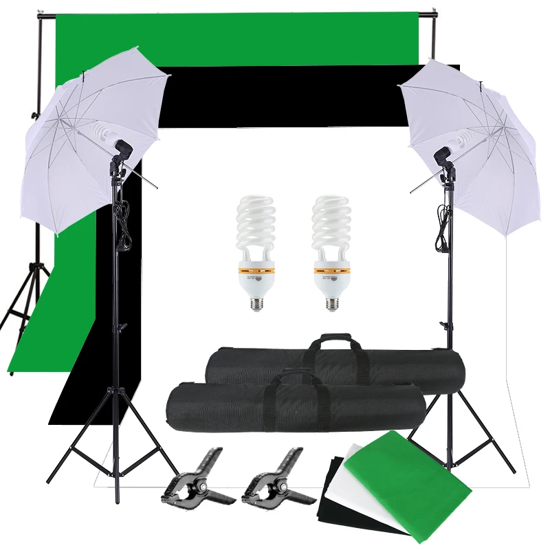 Photo Studio Backdrop Umbrella Lighting Light Kit Set + Background Support Stand Photography Backdrop Stand Kit
Photo Studio Backdrop Umbrella Lighting Light Kit Set + Background Support Stand Photography Backdrop Stand Kit