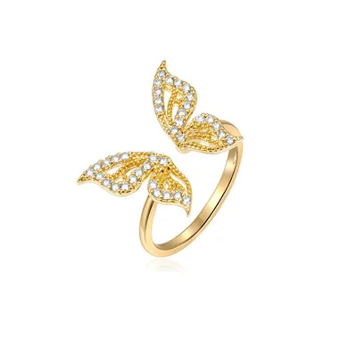 Fashion Design 18k gold Stainless Steel Adjustable Natural Crystal Open Butterfly Ring
Fashion Design 18k gold Stainless Steel Adjustable Natural Crystal Open Butterfly Ring