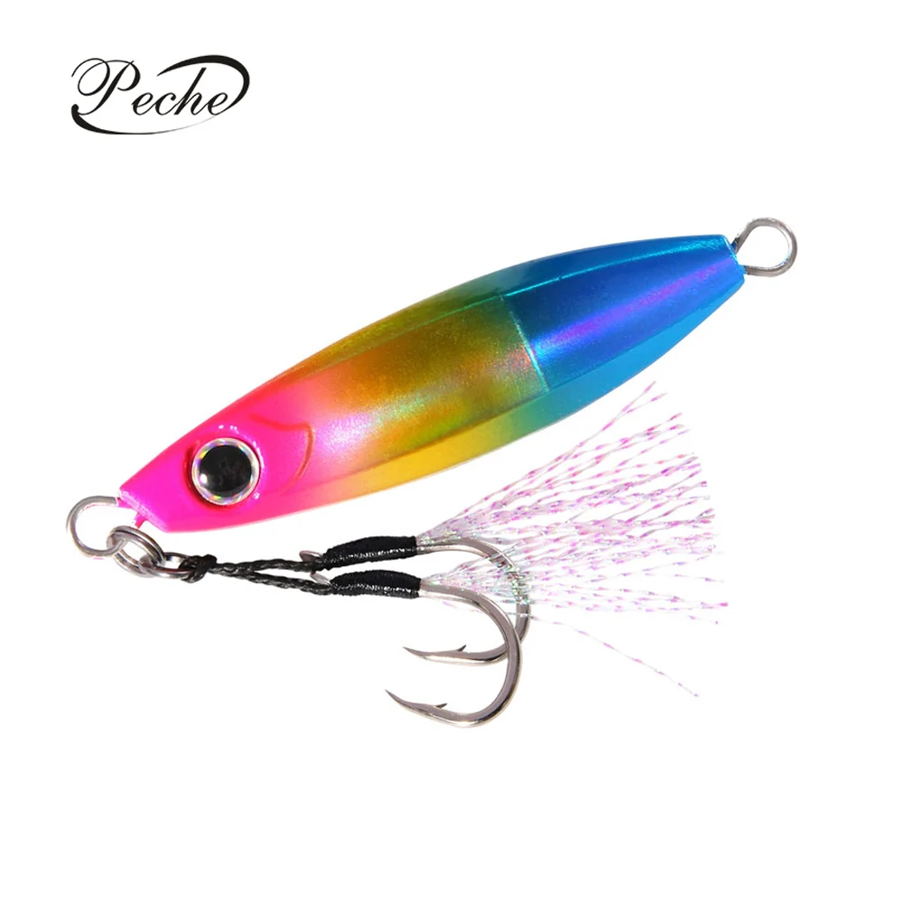

Rattle Sound Jigs Fishing Lure Saltwater Spoon Metal Casting Baits 20g 30g 40g 60g 80g Slow Pitch Jig Lure Sinking Jigging Lures, 15 colors