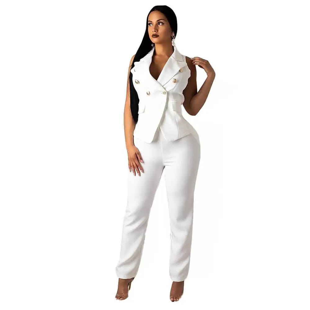 Ladies Suit Women Jacket Blazer and Pants Set Formal Two Piece Set Feminino C12839 Sleeveless Office Casual Business Suits Long
Ladies Suit Women Jacket Blazer and Pants Set Formal Two Piece Set Feminino C12839 Sleeveless Office Casual Business Suits Long