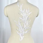 Deepeel AP045 DIY Wedding Dress Handmade Accessories Lace Fabric White Embroidered Applique Patch