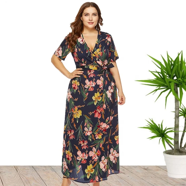 Wholesale 4XL 5XL 6XL Plus Size Floral Print Summer Bohemian Wrap Dresses For Women
Wholesale 4XL 5XL 6XL Plus Size Floral Print Summer Bohemian Wrap Dresses For Women