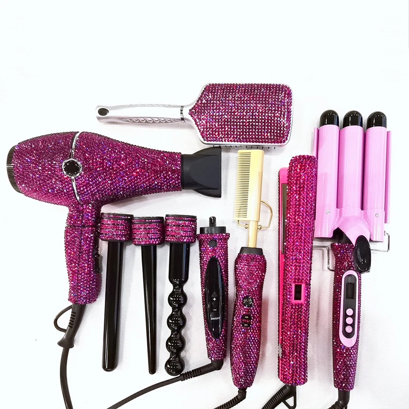 Hot hair tools set 6pcs salon hair styling tools bling professional hair dry and bling triple barrel curling
Hot hair tools set 6pcs salon hair styling tools bling professional hair dry and bling triple barrel curling