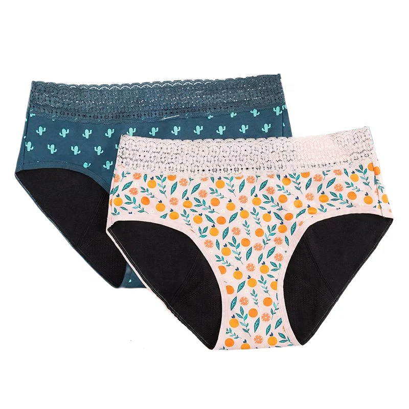 40502 New Printed Lace Reusable Period Underwear Womens Menstrual Period Panties Breathable 4 Layer Menstrual Panties, Orange print, cactus print,black
40502 New Printed Lace Reusable Period Underwear Womens Menstrual Period Panties Breathable 4 Layer Menstrual Panties, Orange print, cactus print,black