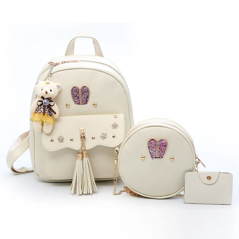 2019 pu leather waterproof cute rabbit travel backpack sequin high school girl shoulder bag set with tassel
2019 pu leather waterproof cute rabbit travel backpack sequin high school girl shoulder bag set with tassel