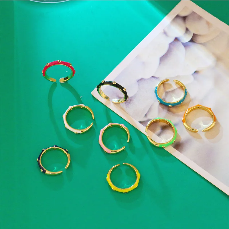 Fresh Summer Style Gold Plated Micro Paved Cubic Zircon Enamel Ring Ins Fashion Colorful Oil Dripping Diamond Opening Ring
Fresh Summer Style Gold Plated Micro Paved Cubic Zircon Enamel Ring Ins Fashion Colorful Oil Dripping Diamond Opening Ring