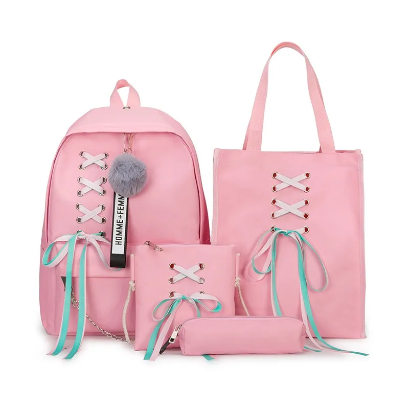 Korean style high school backpack set 4 pcs bag for girls outdoor canvas backpack set
Korean style high school backpack set 4 pcs bag for girls outdoor canvas backpack set