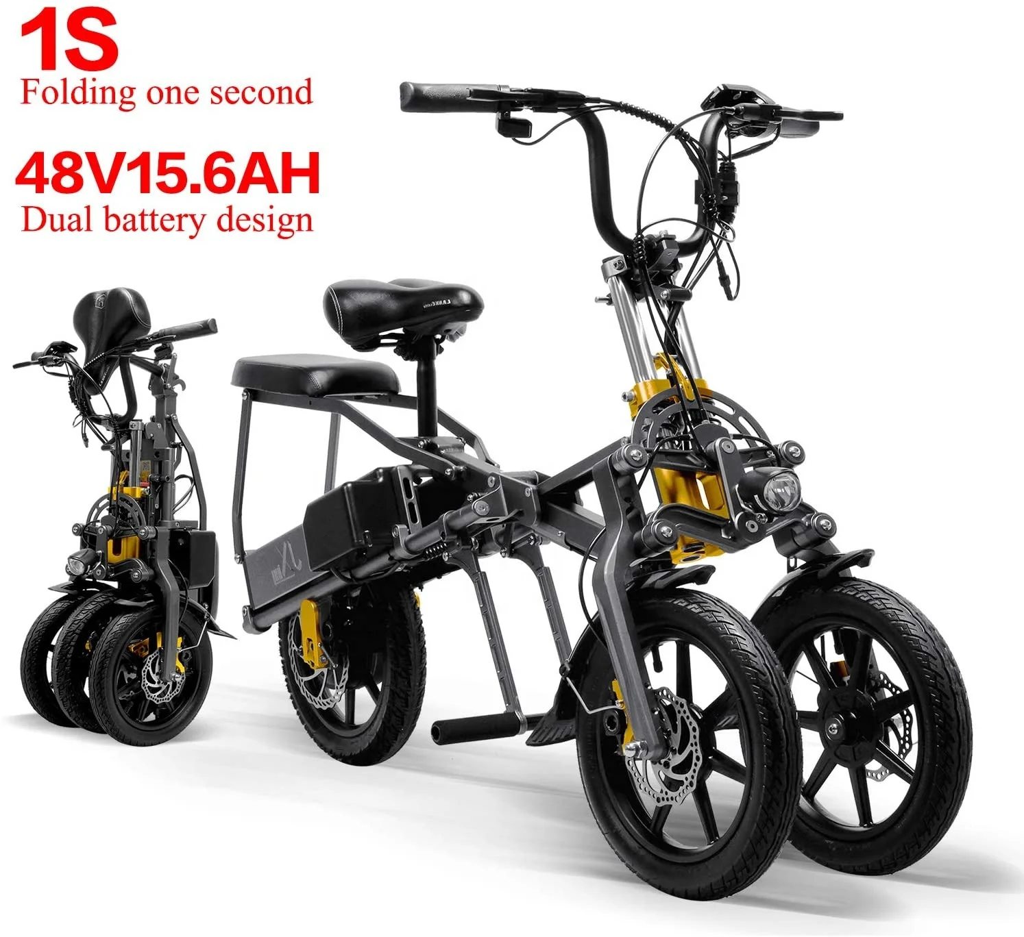JX003 3 Wheel Electric Bike Bicycle Dual Motor Electric Scooter Easy Folding Electric Tricycle for
JX003 3 Wheel Electric Bike Bicycle Dual Motor Electric Scooter Easy Folding Electric Tricycle for