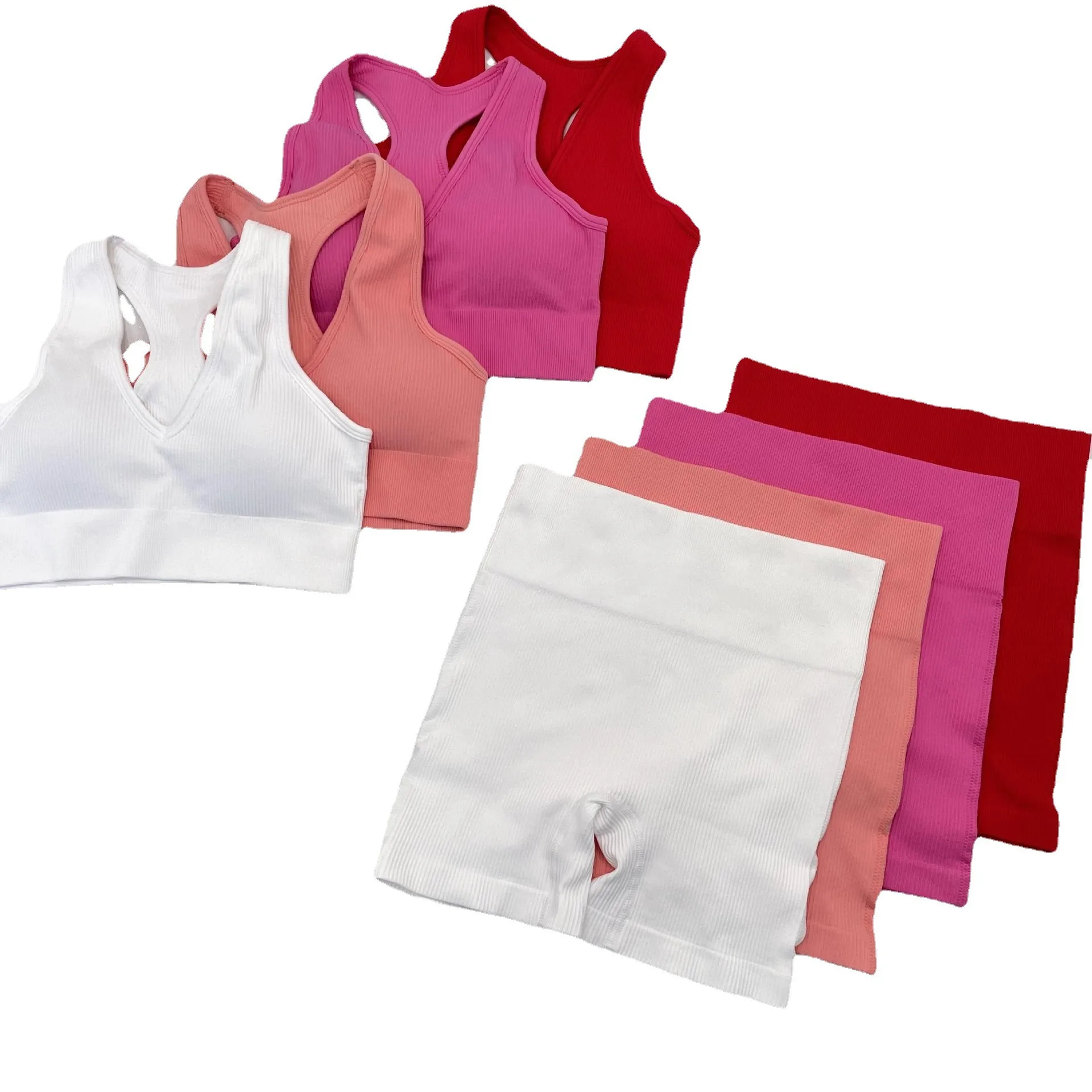 Custom Logo Women sport bra yoga leg Shorts sportswear set Seamless Fitness gym fit set
Custom Logo Women sport bra yoga leg Shorts sportswear set Seamless Fitness gym fit set