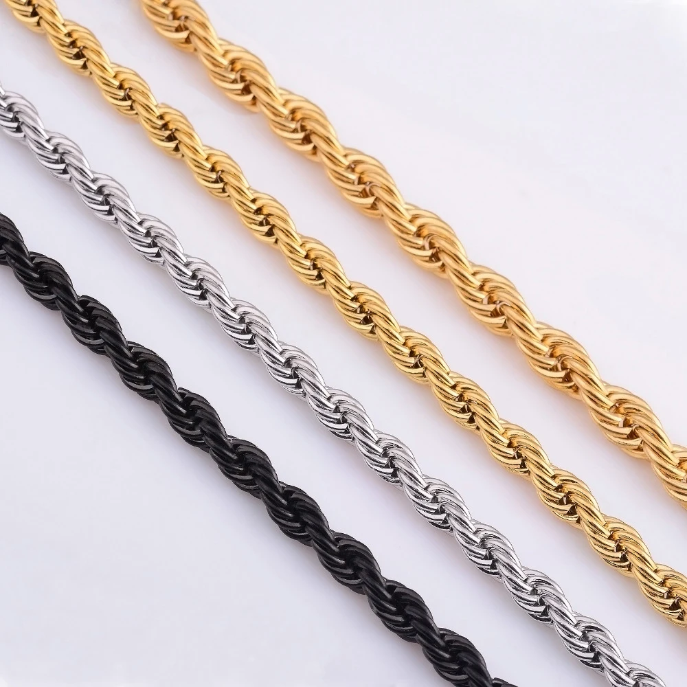 Bulk 2mm,3mm,4mm,5mm,6mm Custom14K 18K Gold plated Thunk Thick Stainless Steel Rope Chain Necklace For Men and women gift
Bulk 2mm,3mm,4mm,5mm,6mm Custom14K 18K Gold plated Thunk Thick Stainless Steel Rope Chain Necklace For Men and women gift