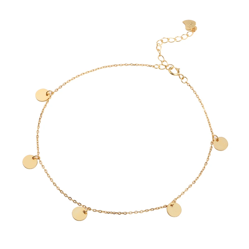 Hot sale round disc bracelets adjustable 925 sterling silver gold plated tiny disc charm bracelet for women girls
Hot sale round disc bracelets adjustable 925 sterling silver gold plated tiny disc charm bracelet for women girls