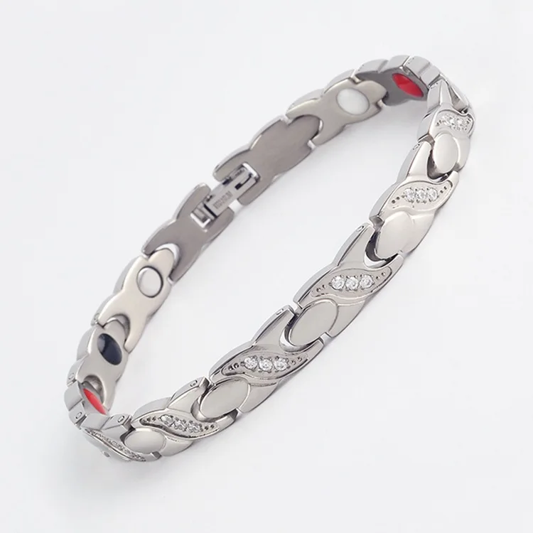 2022 Factory New Personality Women Fashion Health Magnetic Therapy Bracelet Rose Gold Rhinestone Zircon Stainless Steel Bracelet
2022 Factory New Personality Women Fashion Health Magnetic Therapy Bracelet Rose Gold Rhinestone Zircon Stainless Steel Bracelet