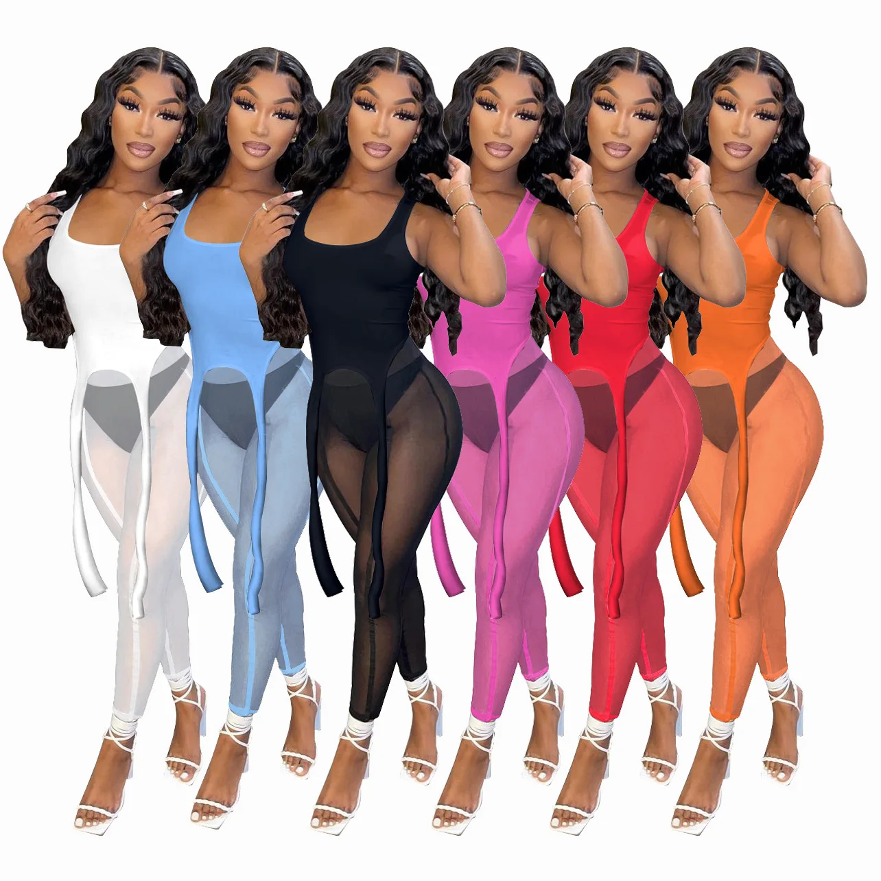 Summer Vest Mesh Pants Two piece Sexy See through Solid Color Perspective Mesh Skinny Pants womens summer clothing 2022, Picture color
Summer Vest Mesh Pants Two piece Sexy See through Solid Color Perspective Mesh Skinny Pants womens summer clothing 2022, Picture color