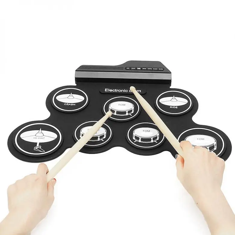 Portable Roll-Up Silicon Electronic Drum Compact Size USB Drum Pad Digital Drum Kit 7-Pad with Drumsticks Foot Pedals Drop Ship
Portable Roll-Up Silicon Electronic Drum Compact Size USB Drum Pad Digital Drum Kit 7-Pad with Drumsticks Foot Pedals Drop Ship
