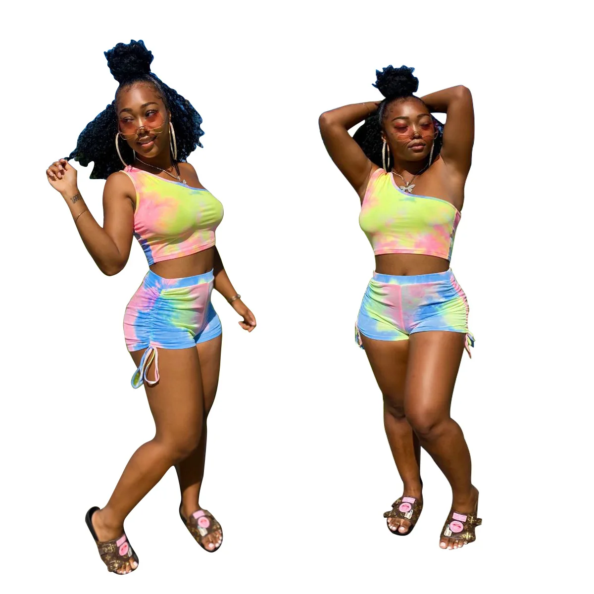 Sexy Two Piece Outfit Tie Dye Set Shorts Biker Outfits Summer Two Piece Set Women Clothing, Green
Sexy Two Piece Outfit Tie Dye Set Shorts Biker Outfits Summer Two Piece Set Women Clothing, Green