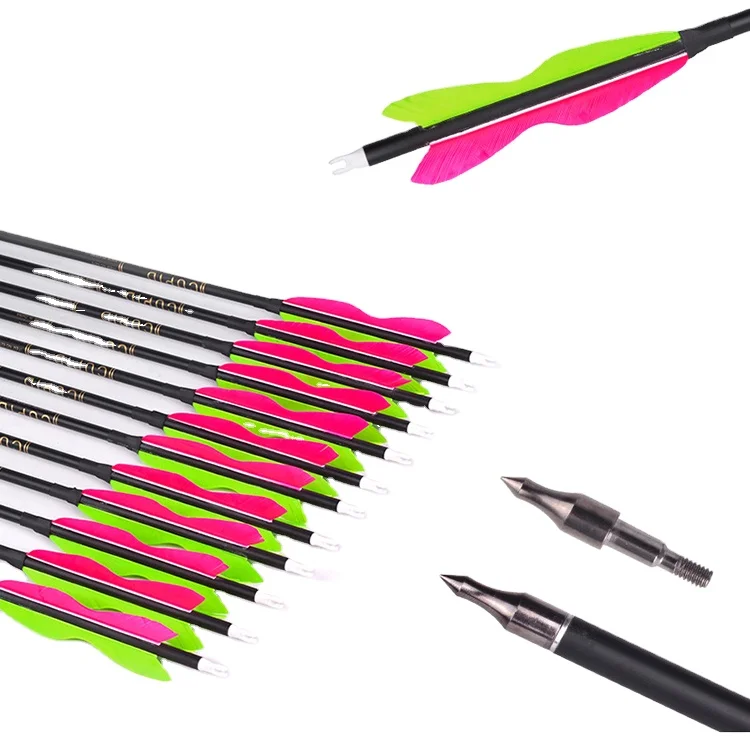 Archery Mixed Carbon Arrows Hunting Practice 7.6 mm Target Arrows with Removable Tip
Archery Mixed Carbon Arrows Hunting Practice 7.6 mm Target Arrows with Removable Tip