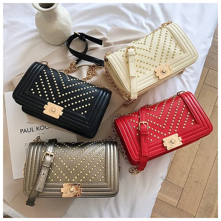 New Design women Luxury Handbags Vintage PU Crossbody Bag Metal Lock Ladies Chain Messenger Bags, Black,red,brown and customzied
New Design women Luxury Handbags Vintage PU Crossbody Bag Metal Lock Ladies Chain Messenger Bags, Black,red,brown and customzied